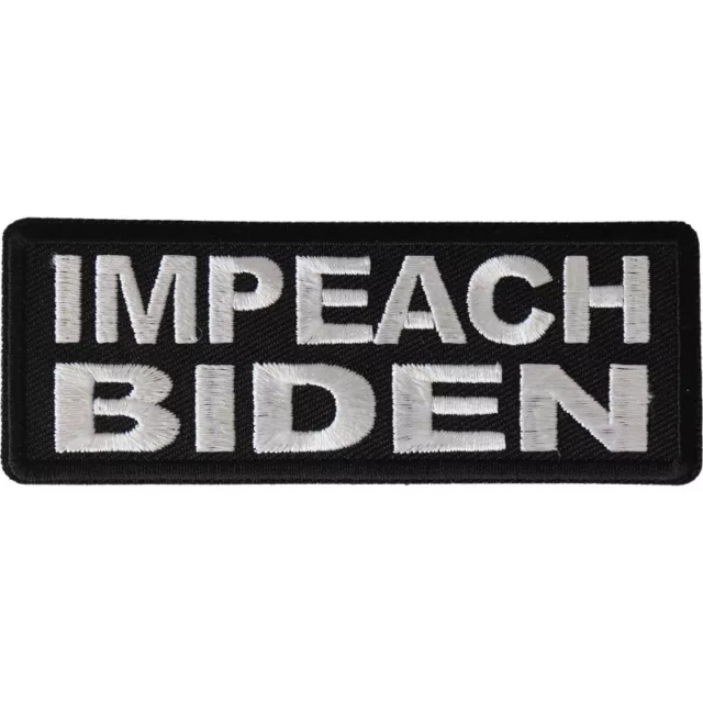 Patch Brodé (Thermocollant), Impeach Biden (Anti Joe Biden ), 10.2cm x 3.8cm