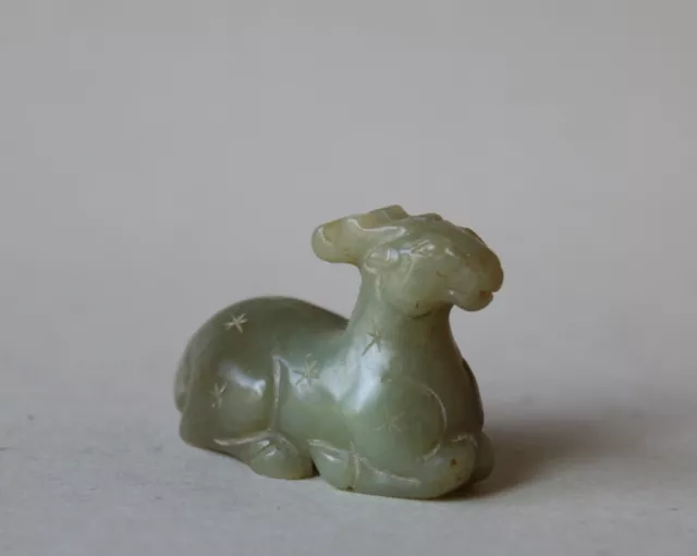 Old Chinese Carved Natural Jade Deer 2inch or 53mm Long