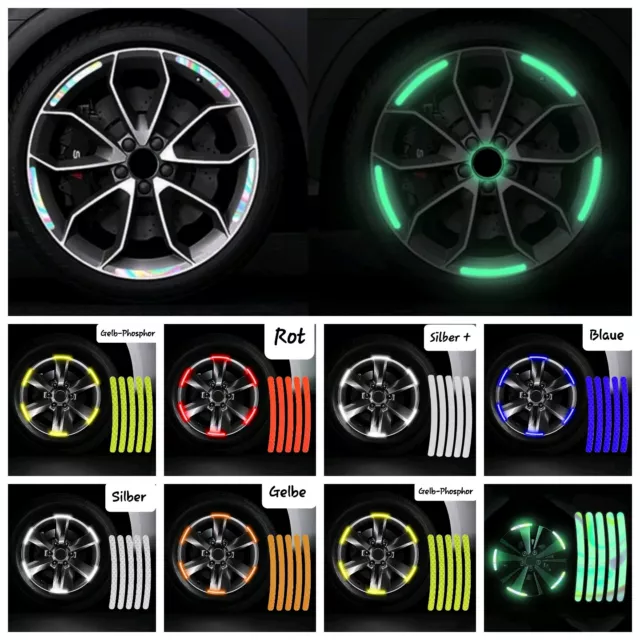 30x Leuchtaufkleber Reflektoren Fahrrad Aufkleber Kleidung selbstklebend  Sticker