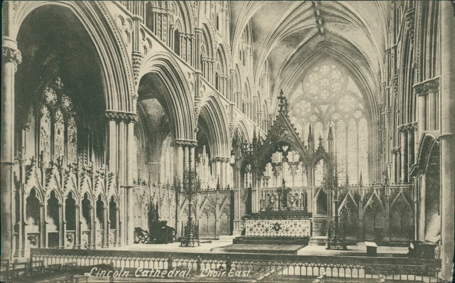 Lincoln Cathedral Choir East 1906 Poststempel Friths 25639