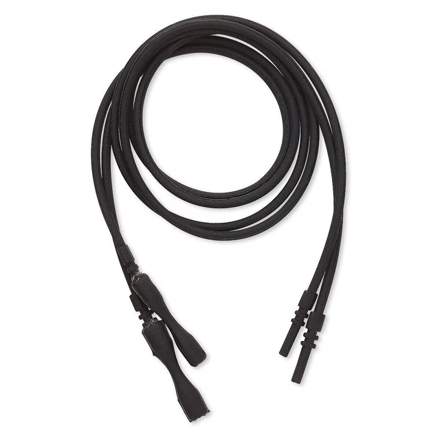 Collar de silicona negro de 18" 4 cables cierre a presión cable colgante de goma