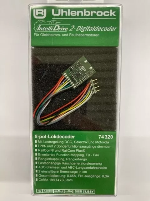 Uhlenbrock 74320 IntelliDrive 2 Decoder digitale Decoder locomotiva a 8 pin DCC/