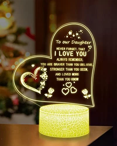 Christmas to My Daughter Engraved Night Light from Mother Gift for Daughter