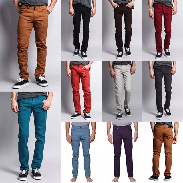 Victorious Men's Spandex Color Skinny Jeans Stretch Colored Pants   DL937-PART-1