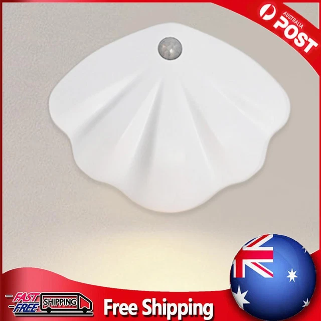 Cabinet Night Lamp 6000K Motion Sensor Wall Light Shell Shaped USB Rechargeable