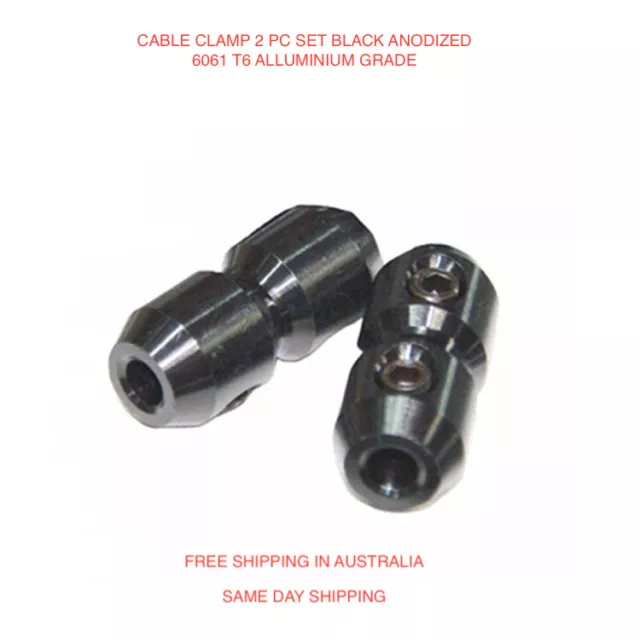 GO KART CABLE CLAMP 2pc set Black 6061 T6 Aluminium grade Top Notch Quality