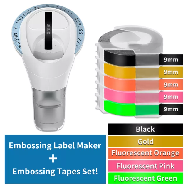 Dymo Junior Omega Embossing Label Maker Compatible Dymo 3D 9mm Embossing Tape
