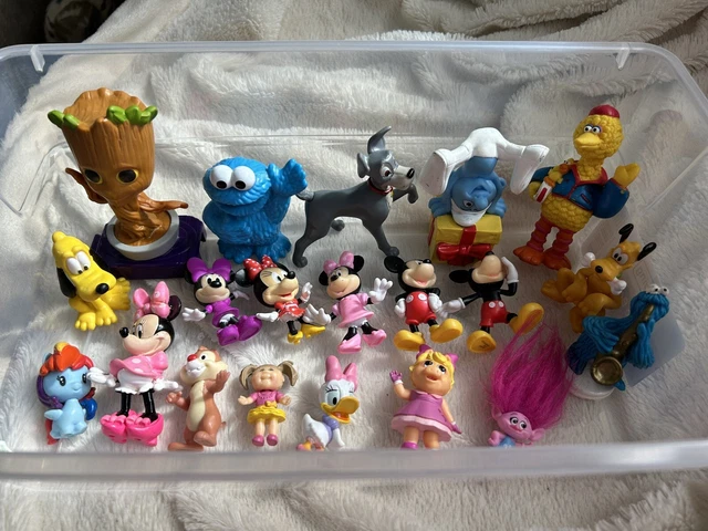 20 Lot Of Vintage/New PVC Figures Toys Mickey/Minnie/Sesame St/ Smurfs & More