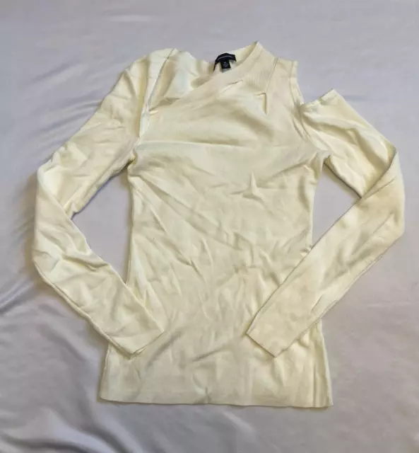$70 Inc International Concepts Asymmetrical Cold-Shoulder Sweater Size XS DEFECT
