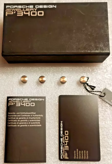 Polsini rotondi design Porsche titanio 750 oro 18 carati nuovi IMBALLO ORIGINALE P3400 #04