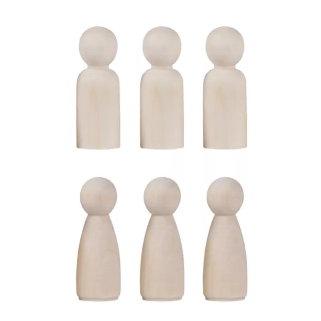 20 Pcs Wooden Doll Unfinished Dolls Peg Family Child Crafts