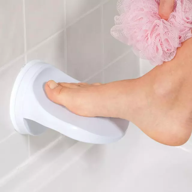 Pedal de ducha para reposapiés blanco baño taburete para patas de afeitar R9N7