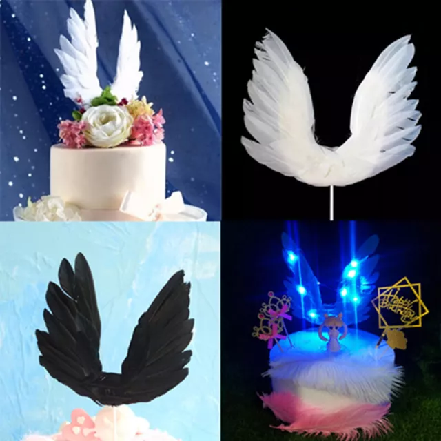 Swan wing Wedding Cake Topper For Valentines Day Decor Feather Party Suppli PB