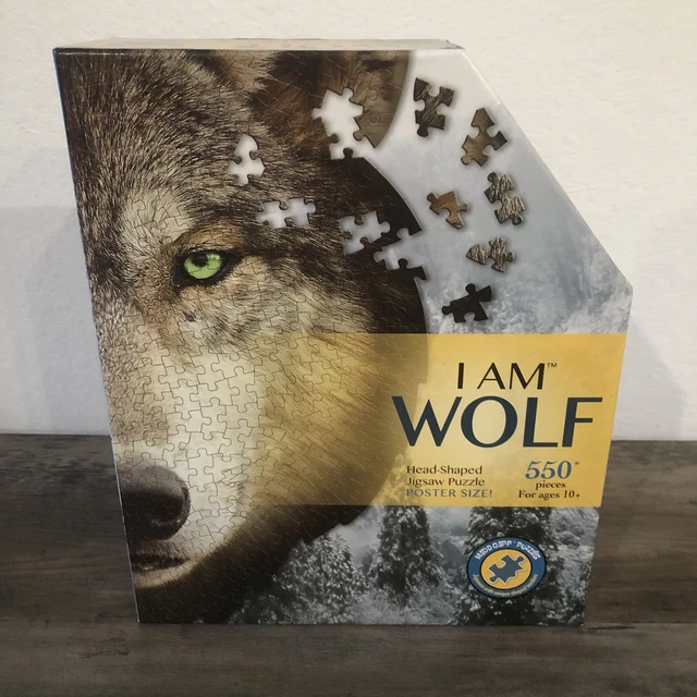 Madd Capp Puzzles - I AM Wolf (550 Pieces) Animal Shaped Jigsaw Puzzle Complete
