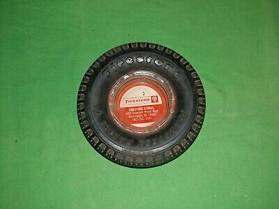 Vintage Original Firestone Transteel  Radial Tire  Advertising Ashtray
