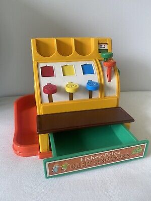 Vintage 1974  Retro Fisher Price Cash Register Till  Working Without coins