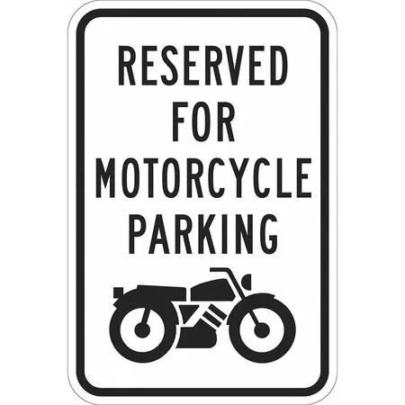 Lyle T1-1192-Dg_12X18 Motorcycle Parking Sign,18" X 12, T1-1192-Dg_12X18