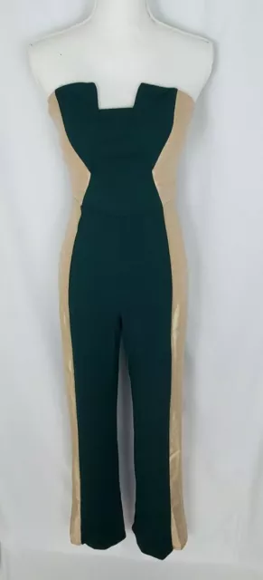 CRYSTAL DOLL STRAPLESS Jumpsuit ~ Junior Size 7 Green / Gold $19.82 ...