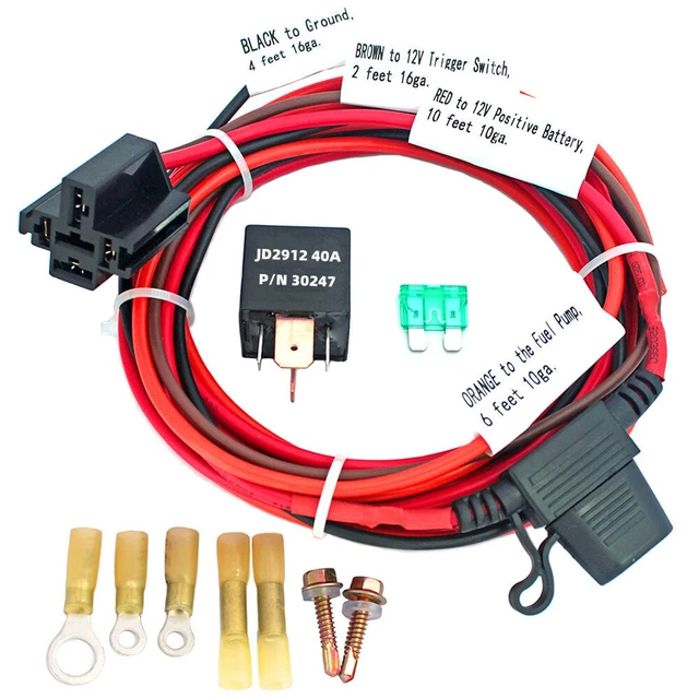 CAR HEAVY DUTY Electric Fuel Pump Relay Kit Fuel Pump Wiring Harness