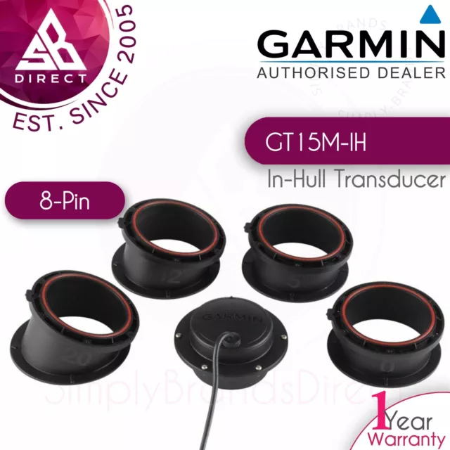 Garmin-GT15M-IH In-Hull MidBand Plastic CHIRP Transducer│5-165 kHz/600w│8-Pin