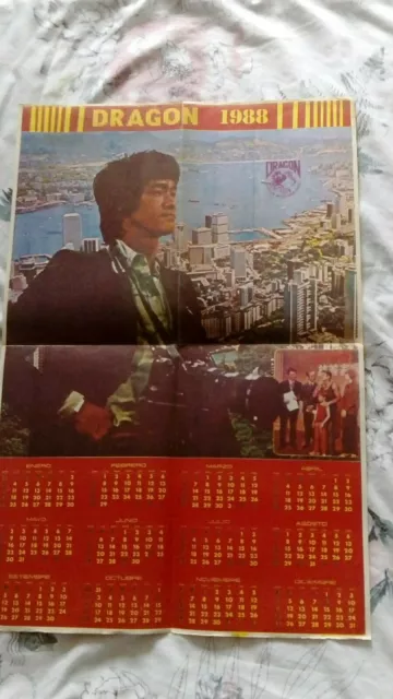Bruce Lee Vintage 1988 Calendar  Poster From The 80S