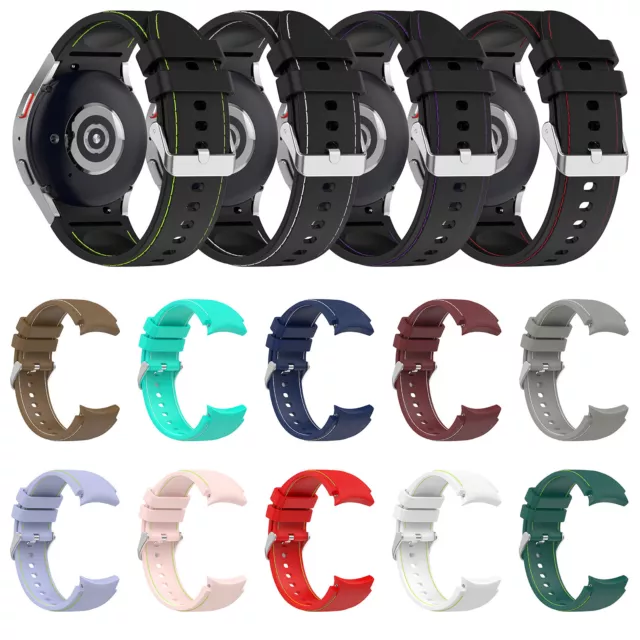Silver Buckle Silicone Watch Strap Watch Band for Samsung Galaxy Series Watch