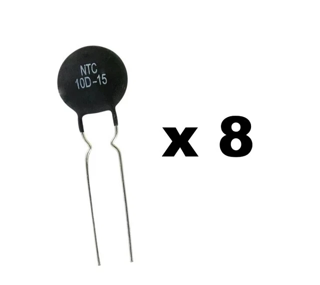 8pcs NTC 10D-15 Inrush Current Limiter Power Thermistor 10 ohm, 5 Amp, 15mm