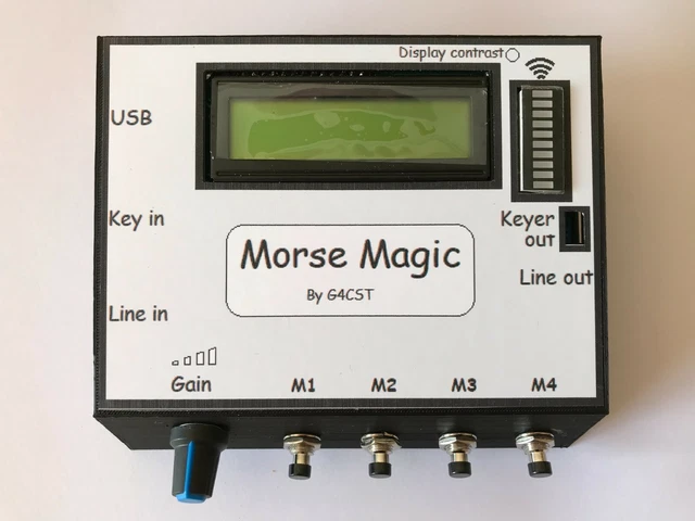 Morse code reader, built in 4 memory keyer, CW decoder, Narrow band CW filter