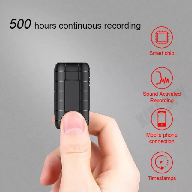 Mini Activated Spy Audio Recorder Voice Office Listening Device 500  Hours 64GB