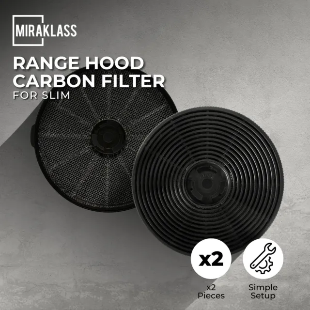 Miraklass Rangehood Activated Charcoal Carbon Filter Replacements 2pc 14 x 14cm