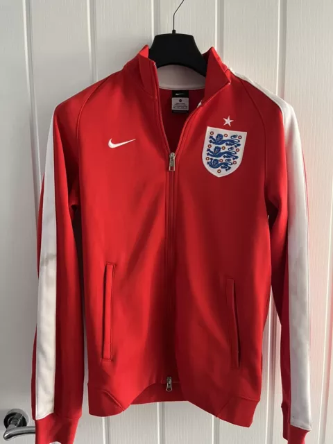 England 2014 Red Football Anthem Tracksuit Top Jacket Size XS