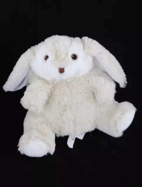 Peluche doudou marionnette lapin blanc crème IKEA Titta  yeux brodés TTBE