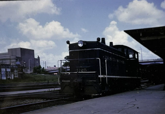Vtg 35mm Slide Kansas City Southern Railroad Train Engine 1125 Duplicate