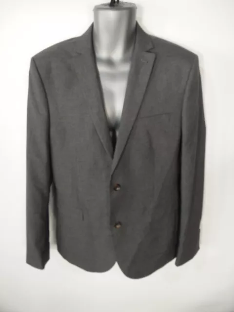 Mens Next Grey  Button Up Smart Suit Jacket Blazer Skinny Fit 42 L