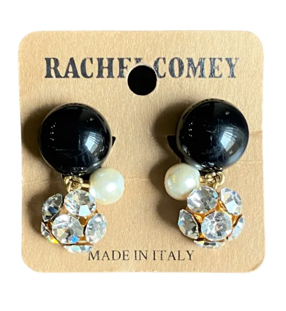 Rachel Comey Anthropologie Black and Crystal Dangle Earrings