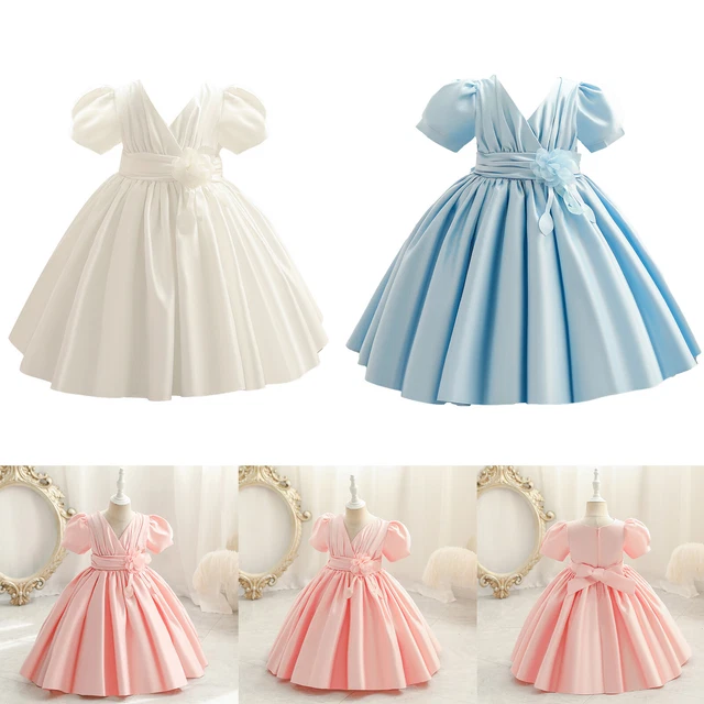 Abito da damigella d'onore bambina fiore paillettes principessa festa formale matrimonio