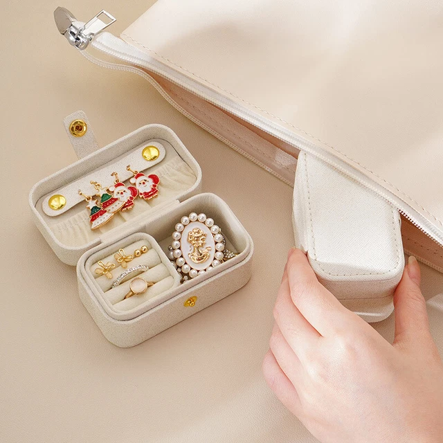 Portable Mini Jewelry Box Organizer Travel Ring Earrings Holder Display Case TS