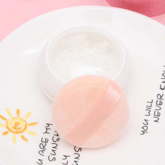 2 piezas recipiente en polvo cosmético de viaje maquillaje borla en polvo