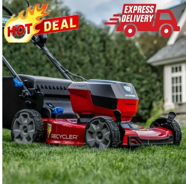 CORDLESS BATTERY WALK Behind Push Lawn Mower 22 in. Recycler 60Volt