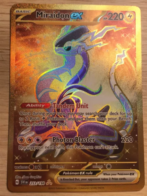 Miraidon Ex Pokemon Tcg Scarlet And Violet Gold Hyper Rare 253/198