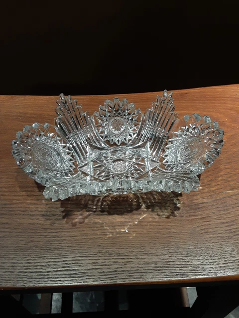 Exceptional Unusual Vintage American Brilliant Cut Bowl " Cut To Peices " 19