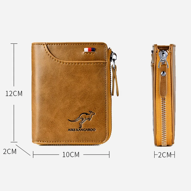 Mens RFID Blocking Leather Wallet Credit Card ID Holder Zipper Purse Waterproof 5