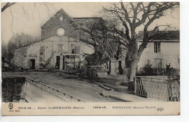 SERMAIZE LES BAINS - Marne - CPA 51  - l' église en ruines