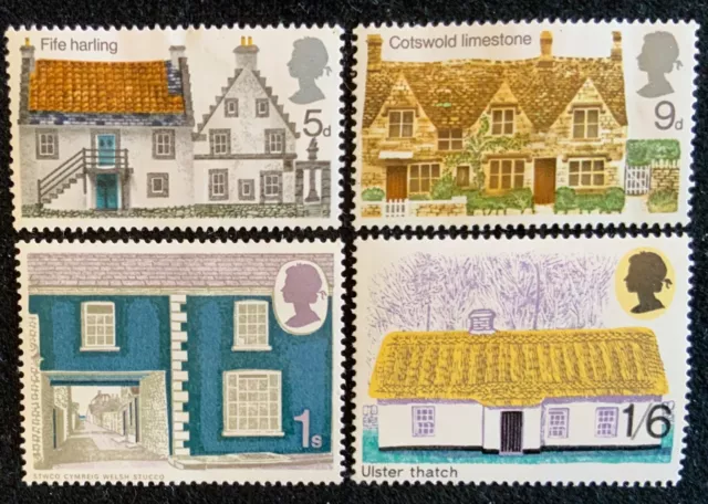 Gb 1970 British Rural Architecture - Full Set Of Four Stamps Mh