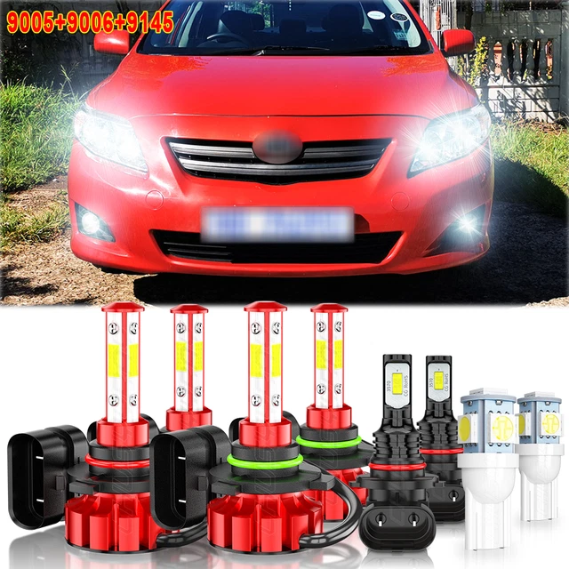 For Toyota Corolla 2009-2013 Combo LED Headlight High Low Beam Fog Light Bulb 6x