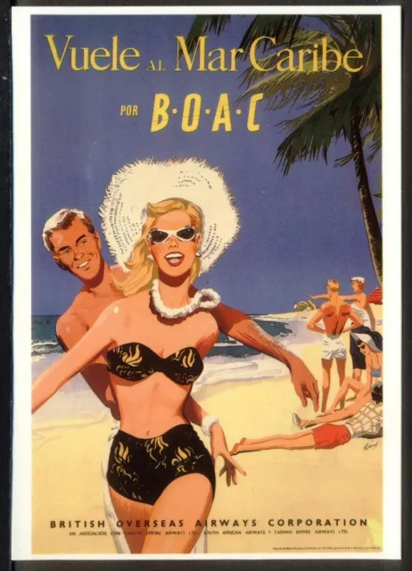 Modern Postcard: Retro Advert - Back to the Caribbean by BOAC. Drumahoe DG109