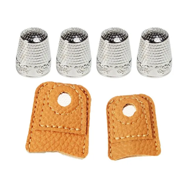 Leather Coin Thimble, Handworking Sewing Finger Protector, Needlework Metal  Thimbles, Adjustable Finger Shield for Knitting Sewing 