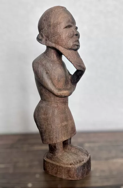 Vintage African wood Carving Man With Beard