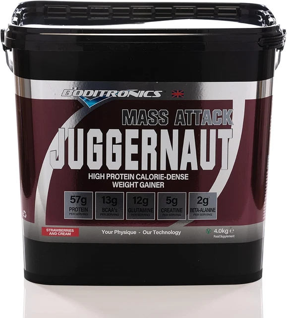 BODITRONICS MASS ATTACK Juggernaut Powder for Weight Gainer Powder, All ...