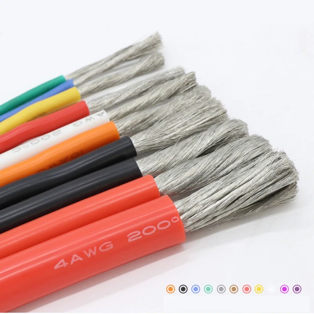 Alambre de silicona suave estándar americano 5M 6AWG-30AWG alambre de cobre latado